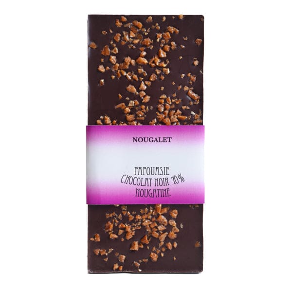 Tablette chocolat noir et éclats de nougatine Chocolats Maison Mercier 