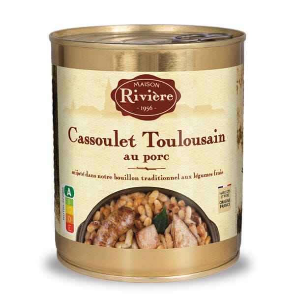 Cassoulet toulousain au porc Plats cuisinés Maison Rivière 840g 