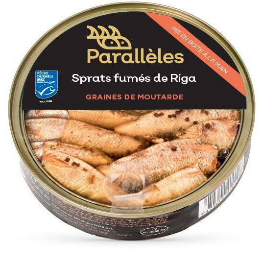 Sprats fumés de Riga aux graines de moutarde en boîte Poisson Le Comptoir Gastronomique 