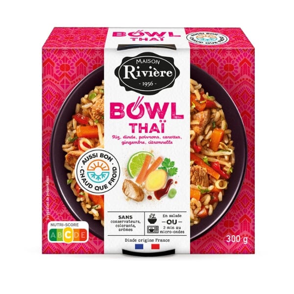 Bowl thaïlandais : Riz, dindes, poivrons Plats cuisinés Maison Rivière 