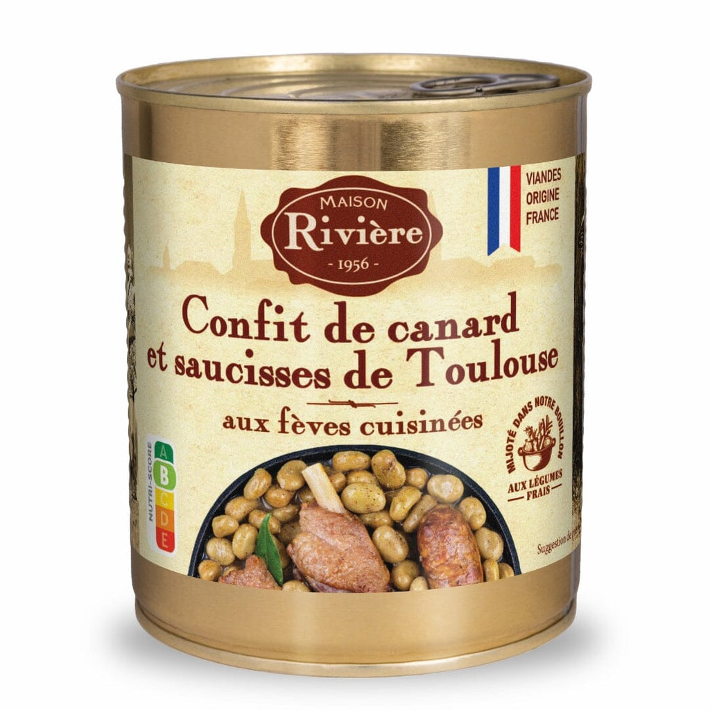 Fèves cuisinées au confit de canard et saucisse de Toulouse - Maison Riviere Plats cuisinés Maison Rivière 
