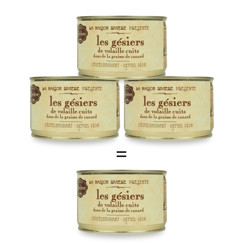 Lot de 3 gésiers de volaille cuits Lot en promo Maison Rivière 
