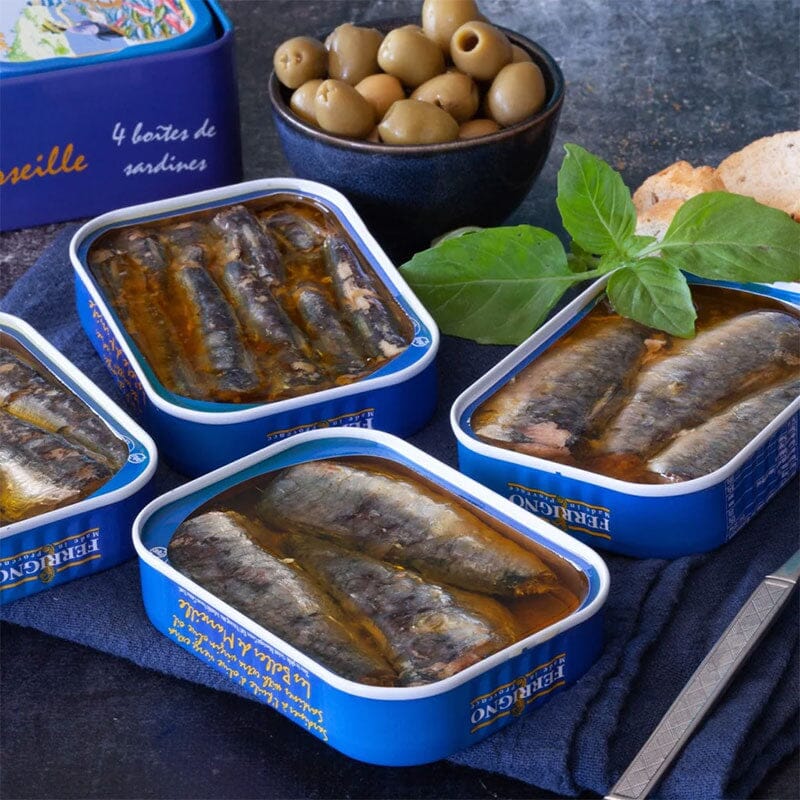 Coffret en métal de sardines - les belles de Marseille Coffret cadeau Les Belles de Marseille 