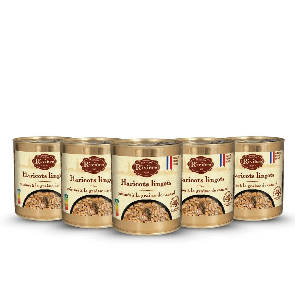 Lot de 6 Haricots lingots cuisinés à la graisse de canard - 840g Lot en promo Maison Rivière 