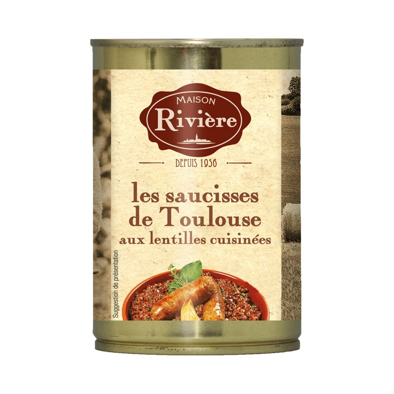 Saucisses de Toulouse aux lentilles cuisinées Le Comptoir Gastronomique 