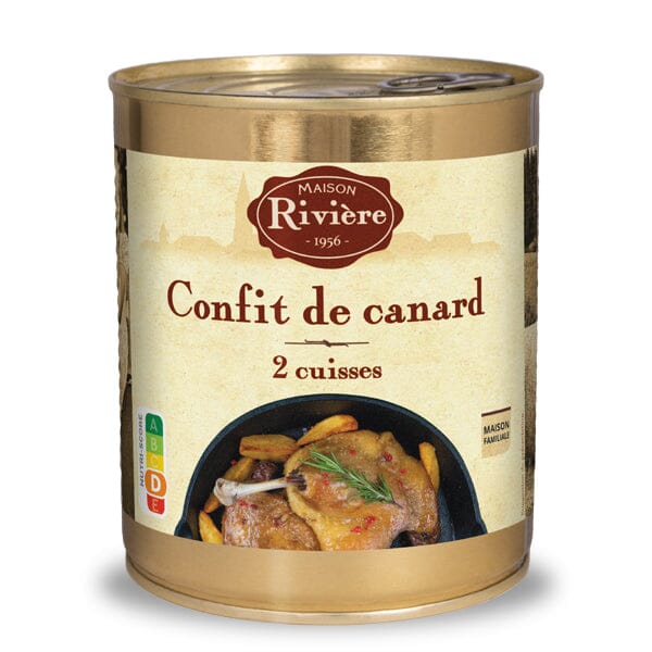 Cuisses de canard confites Plats cuisinés Maison Rivière 2 cuisses - En boîte de 765g 