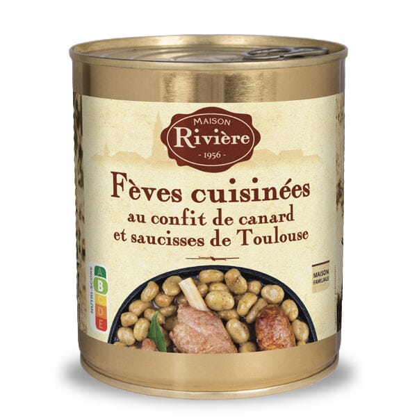 Fèves cuisinées au confit de canard et saucisse de Toulouse - Maison Riviere Plats cuisinés Maison Rivière 