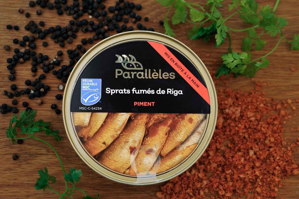Sprats fumés de Riga au piment en boîte Poisson Le Comptoir Gastronomique 
